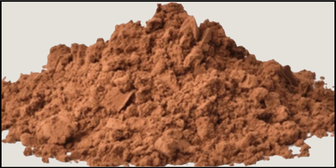 A mound of cacao powder