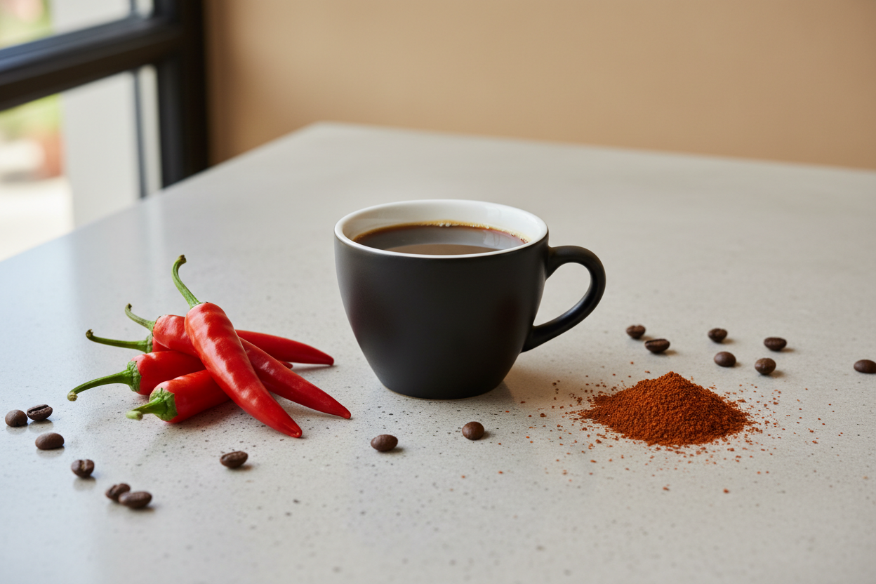 Cayenne pepper and coffee